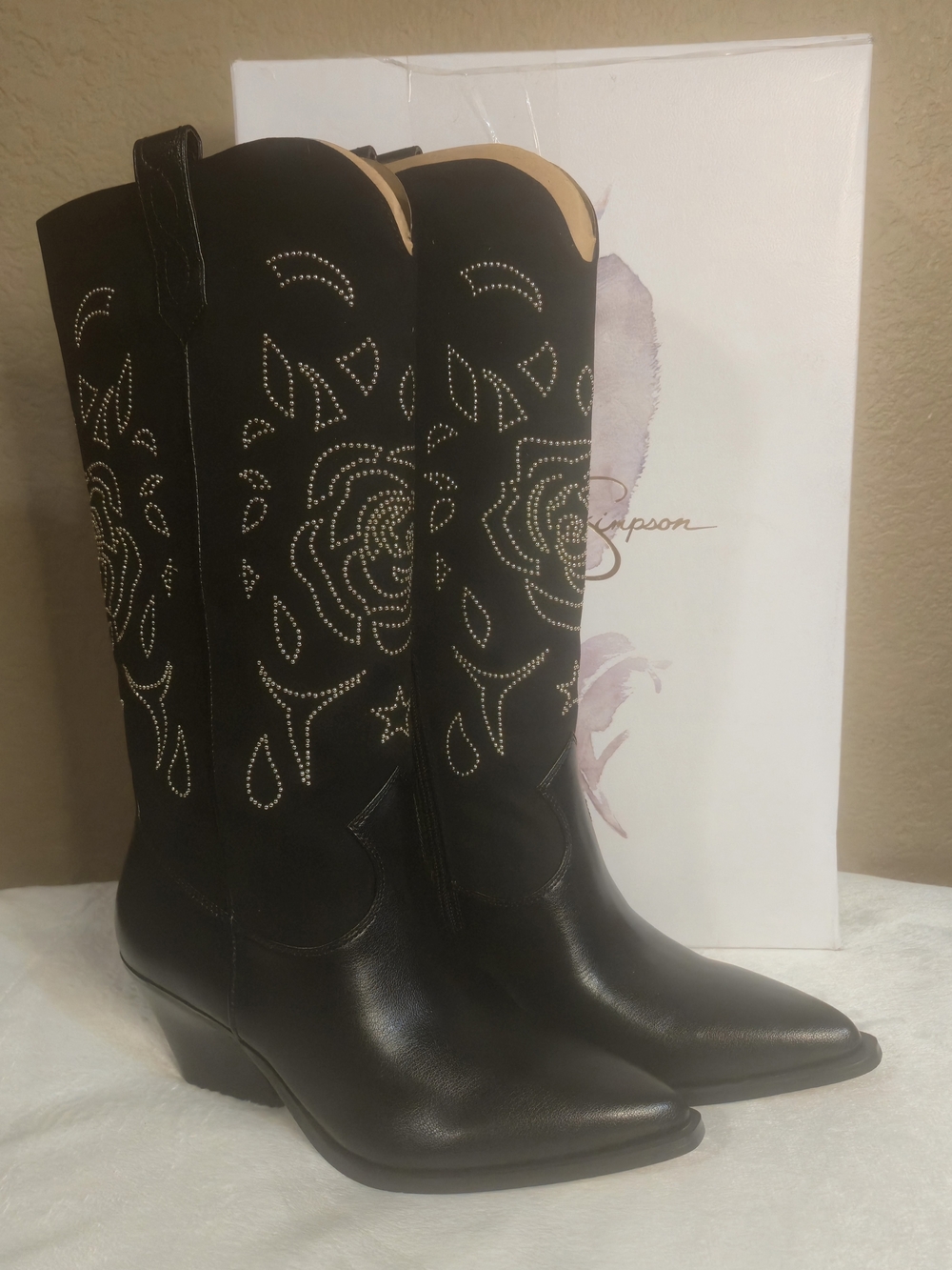Jessica Simpson - Zodra - Studded Western Boots - 9.5 - NWT